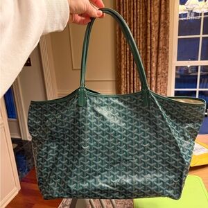Green Goyard Large Tote Bag